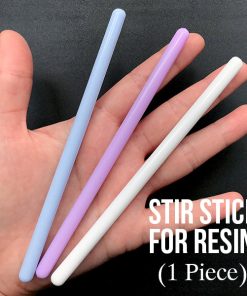 Silicone Stir Stick with Embedded Steel Core for Resin Art | Reusable Mixing Tool for Resin Craft | Easy to Clean Resin Tool (7mm x 140mm)